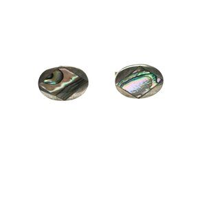 Vintage Sterling Silver Abalone Inlay Cufflinks CPR Hallmark 925